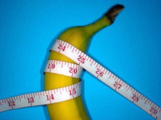measurement of the penis during enlargement using a banana as an example